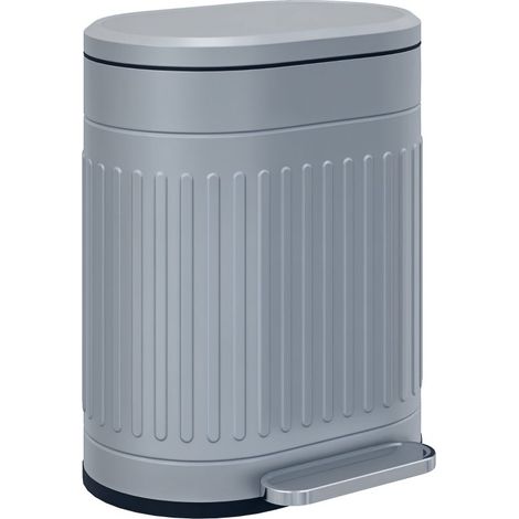 Poubelle de cuisine métallique 20L grise, dotée d'un couvercle à fermeture douce pour une fermeture silencieuse et hygiénique (1/5)