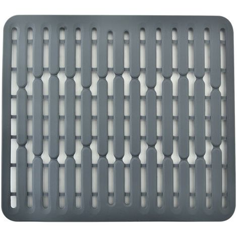 32,5 x 28,7 x 1 cm, gris – tapis d'évier ou protecteur d'évier en silicone – petit format (1/5)