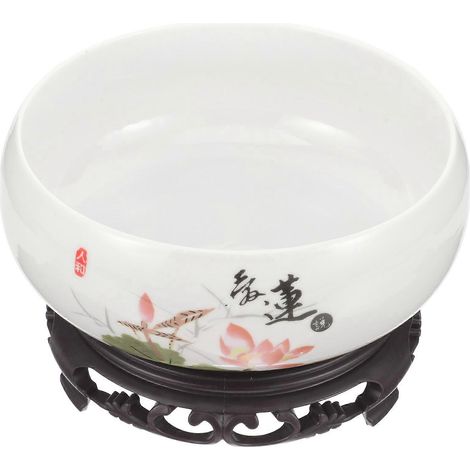 1 pot à bonsaï en céramique sans trou, récipient hydroponique avec base (1/5)