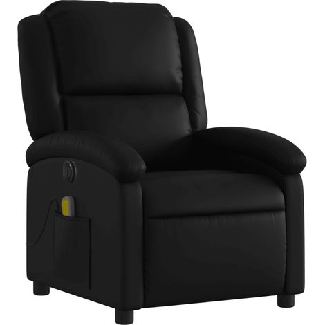 Sillón relax TV eléctrico reclinable función masaje en PVC negro DEC027213 (1/5)