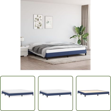 vidaXL Schlafzimmer - Bettgestell ohne Matratze Blau 200x200 cm Stoff (1/5)