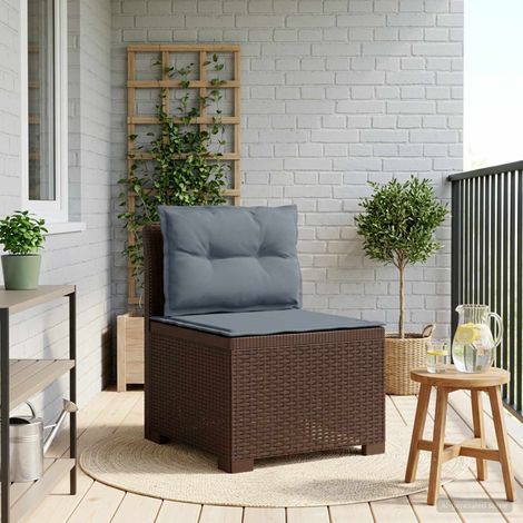vidaXL Sillón Individual de Jardín con Cojines Apariencia de Ratan PP (1/5)