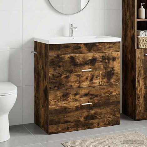 Gabinete de baño debajo del lavabo Roble Ahumado