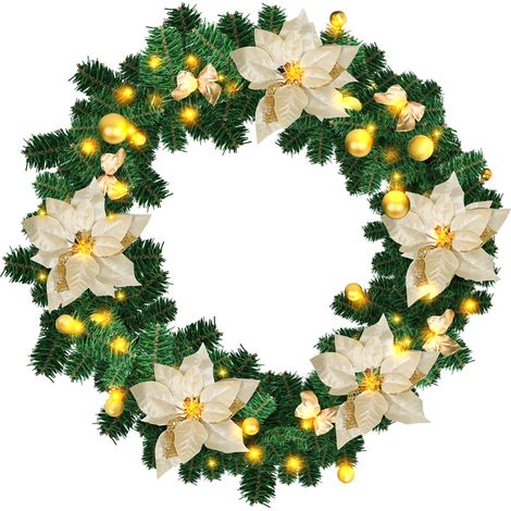Randaco Ghirlanda natalizia - Ghirlanda di Natale - 2,7 m - Ghirlanda di luci per albero di Natale a LED per feste di compleanno di nozze di Natale, gialla (1/2)