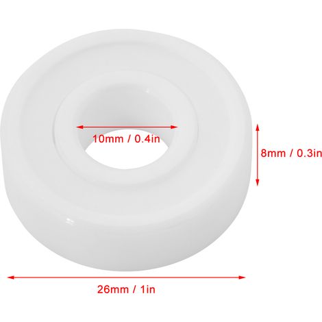 1 roulement à billes en zircone tout céramique 6000-2RS, 10 x 26 x 8 mm (1/5)