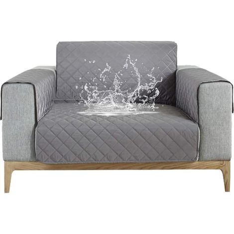 Wasserdichter Sofabezug, Sofaüberzug, Sofaschutz mit Armlehnen (Grau, 1-Sitzer) (1/5)
