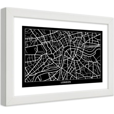 Quadro con cornice, Piano regolatore di Londra - 45x30 (1/5)