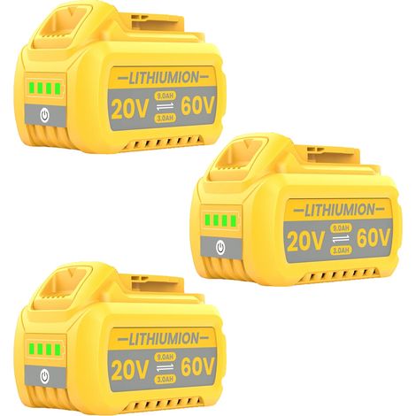Akku für Elektrowerkzeuge, 9000mAh Kapazität, 20V/60V Spannung, 3Pack 9000mAh (1/2)