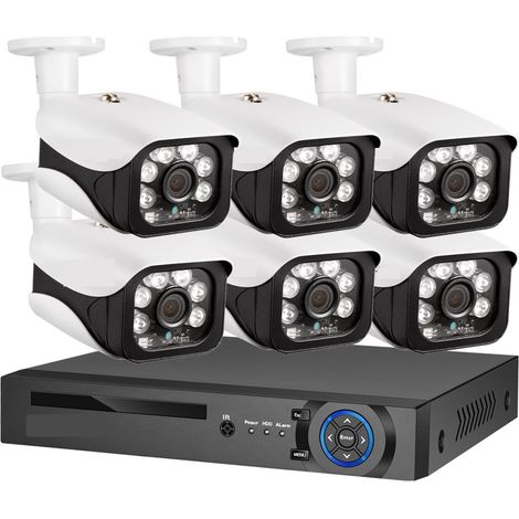 Système de caméra de sécurité à domicile Système de caméra de sécurité 4K Ultra HD 8MP Kit POE NVR Street CCTV Bullet IP Ensemble de surveillance vidéo à domicile en plein air ( Size : None , Color : (1/5)