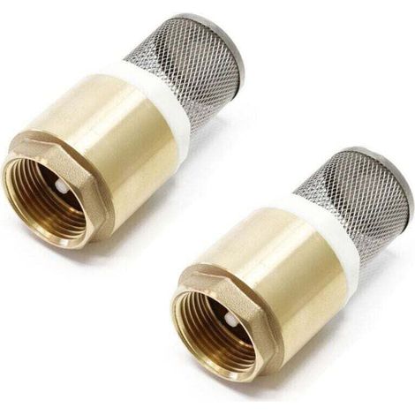 Rwoythk – Clapet anti-retour 2 pièces en laiton avec filtre acier inoxydable – Filetage 34 mm pour raccordement pompe – Installation horizontale/verticale