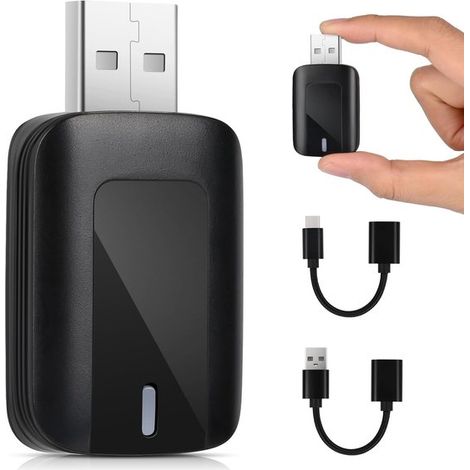 CarPlay Dongle Kabelloser CarPlay und Android Auto Adapter, 5 GHz WLAN, Bluetooth 5.0/WLAN 2,4 GHz, Plug & Play, für Fahrzeuge ab Baujahr 2015 (1/5)