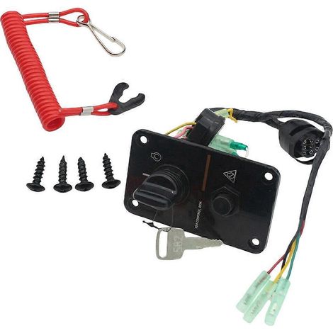 Panneau de commutateur à clé pour moteur hors-bord 12V, compatible 04-82570-08 et 704-82570-12-00, pour bateau monomoteur. (1/4)