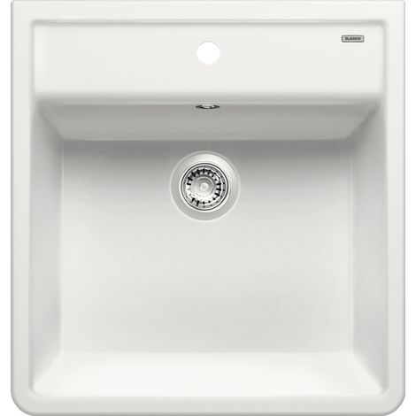 Blanco – Évier en céramique 1 bac 60x63 cm – KERAMIK® PuraPlus® blanc cristal – Montage à poser – Profondeur 190 mm – Évacuation 3 1/2" (1/5)