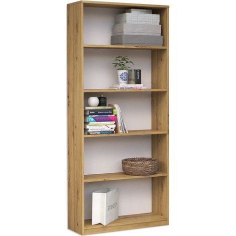 FLORENCE - Librería moderna - Estantería de despacho clásica - Dimensiones: 182x60x30 - 4 estantes - Diseño simple (1/3)