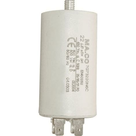 CONDENSATEUR PERMANENT 22ΜF 450V pour LAVE LINGE - 7810944 (1/2)