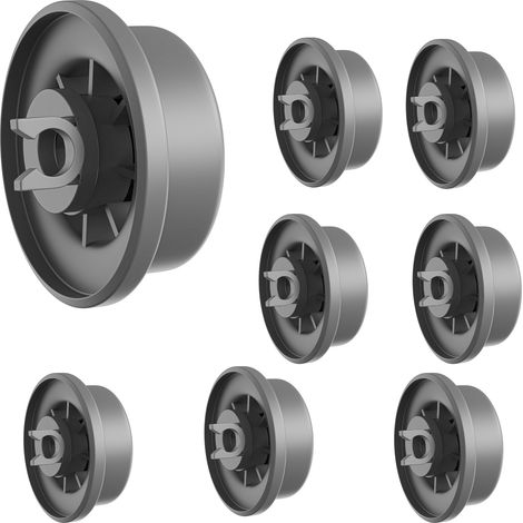 Roues de lave-vaisselle universelles pour panier inférieur [Lot 8] Pièces de rechange compatible avec Bosch / Siemens (1/5)