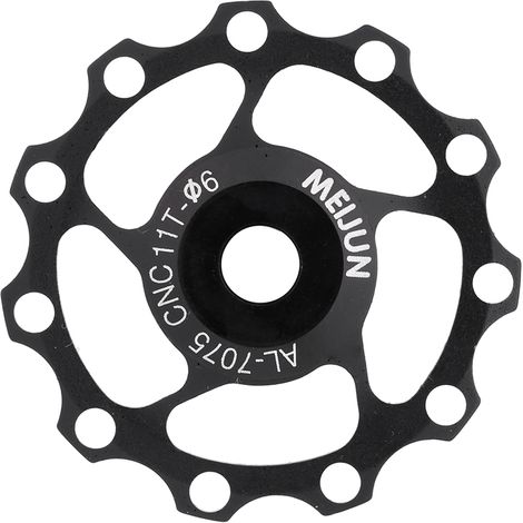 Poulie de dérailleur arrière de roue jockey en aluminium de vélo de montagne noire 11T (noir, 11T) (1/2)