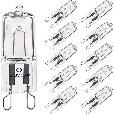 G9 33W Dimmable Warm White Halogen Bulb, G9 Oven Bulb, 300°C Tolerance, Pack of 10 (1/4)