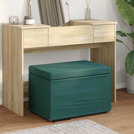 Hocker Dunkelgrün 61 x 41 x 40 cm Stoff und Pressholz