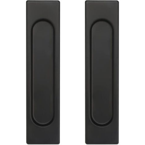 Tirador para puerta corredera, juego de 2 tiradores autoadhesivos de aluminio negro para puertas correderas, no requiere perforación, tirador para puertas de balcón, puertas correderas y cajones.
