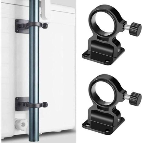 Set mit 2 schwarzen, faltbaren Sonnenschirmhaltern für Angelruten, Wandhalterungen für Sonnenschirme, für Strand, Terrasse, Garten, Balkon, Park