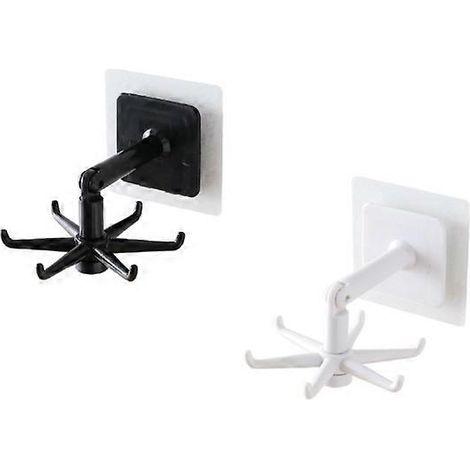 Filiyano-Porte-ustensiles de cuisine suspendu - Porte-tasses pour la cuisine - Noir, Blanc - 7 x 7 x 11 cm - Plastique - Crochets pour suspendre les (1/4)