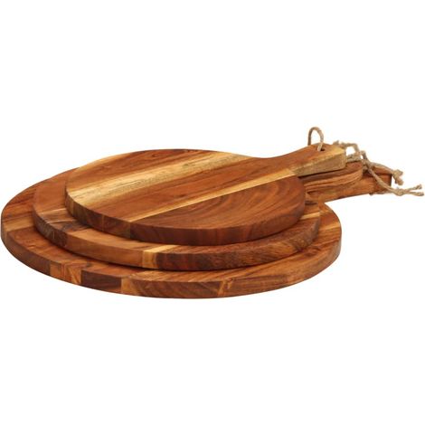 vidaXL Tablas de cortar 3 piezas madera maciza de acacia (1/2)