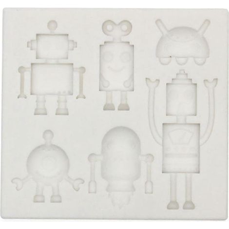 Roboterförmige Süßigkeitenform aus Silikonmaterial zum Backen von Kuchen, Fondant und Schokolade