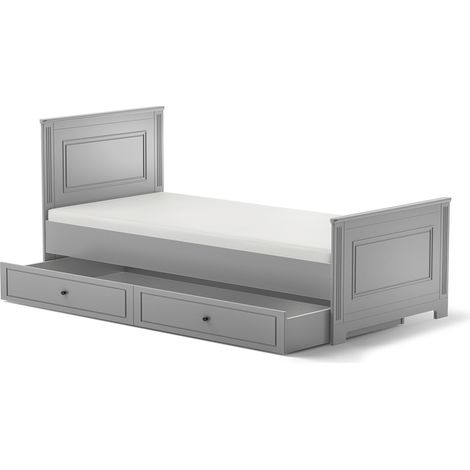 Letto 90x200 sommier e cassetto inclusi Bellamy Ines Grigio