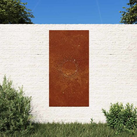 vidaXL Decorazione Muro da Giardino 105x55 cm Sole in Acciaio