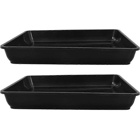 Lot de 2 soucoupes carrées pour plantes : soucoupes en plastique pour pots de fleurs d'intérieur et d'extérieur, idéales pour le jardin. (1/4)