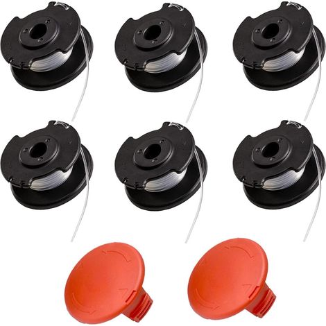 Pack de 6 bobines de fil de rechange, pour coupe-herbe sans fil Einhell GE-CT 18/28 Li, GE-CT 18/28 Li TC et GE-CT 18/260 Li, pour bobine de fil de rechange Einhell TLE-03, couvercle de bobine TLE-03- (1/5)