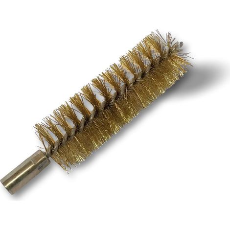 Ecouvillon LAITON Condenseur Lot de 10 Ø 22 mm Raccord laiton taraudé M6 femelle Torsade en acier galvanisé Brosse nettoyage paroi tube alésage Kibros 4TCL22x10
