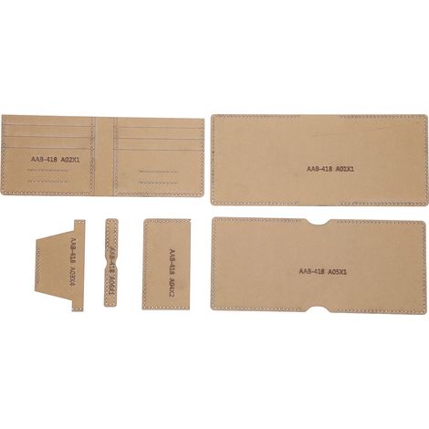 6Pcs Wallet Pattern Template Drawings Set Stencil Making Craft DIY Hand‑Made Tool (1/5)