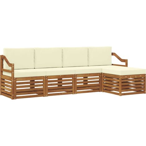 vidaXL Outdoor Sofa Set 5 pcs Natural and Cream (1/5)
