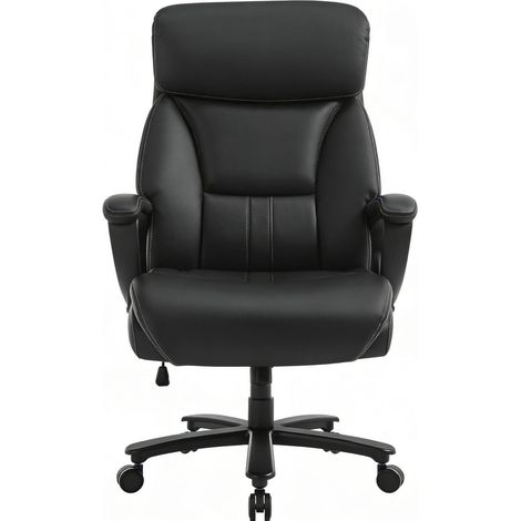 CHICFURN Silla de oficina ergonómica 86x72x127 cm de metal negro, reposacabezas ajustable (1/5)