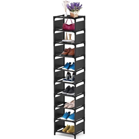 Schuhregal mit 10 Ebenen, bietet Platz für 10 Paar Schuhe, platzsparend, für Eingangsbereich, Wohnzimmer, Schlafzimmer