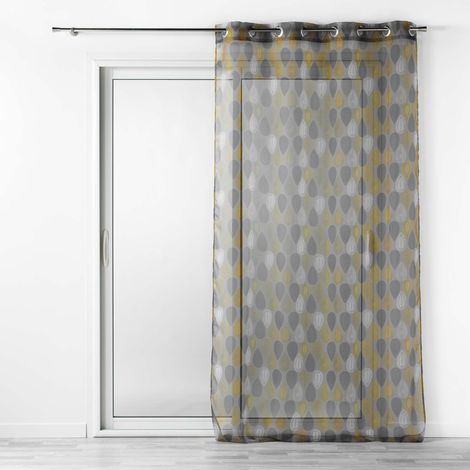 Voilage a oeillets 140 x 240 cm voile imprimé Palpito Jaune/anthracite (1/3)