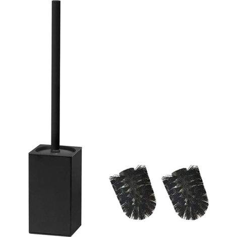 ZOLGINAH Porte-brosse WC carré en acier inoxydable 304 (noir) (1/4)