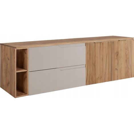 Waschtischunterschrank - 160 cm - Kashmir / Eiche Craft - Modernes Design - Praktisch und elegant