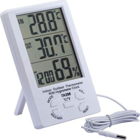 Thermomètre grand écran de haute précision avec sonde pour thermomètre intérieur extérieur numérique grand écran LCD (1/5)