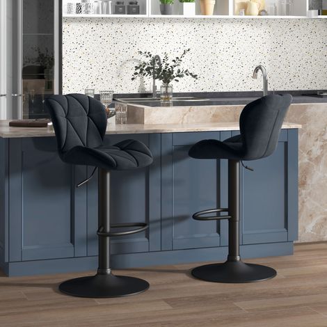 Barhocker drehbar höhenverstellbar 2er-Set Schwarz OKMYHOME (1/3)