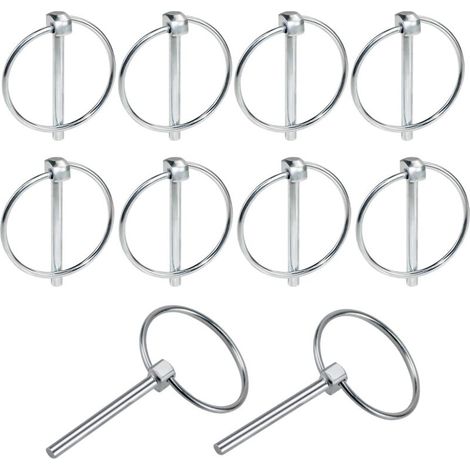 Goupille Clip 10 PCS Goupilles clips agricoles 4,5mm Remorque Broches Assortiment Kit pour Voiture Fermeture Remorque Tracteur Tondeuse Ferme (1/5)