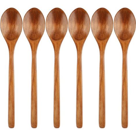Juego de cucharas de madera - Hechas a mano con madera de Nanmu - 23,5 cm de largo y 4,2 cm de ancho (1/5)