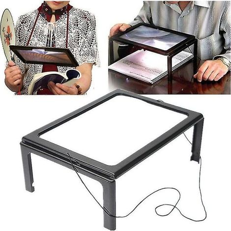 Loupe grand format pleine page grossissante (grossissement 2,5x) avec éclairage LED (1/5)