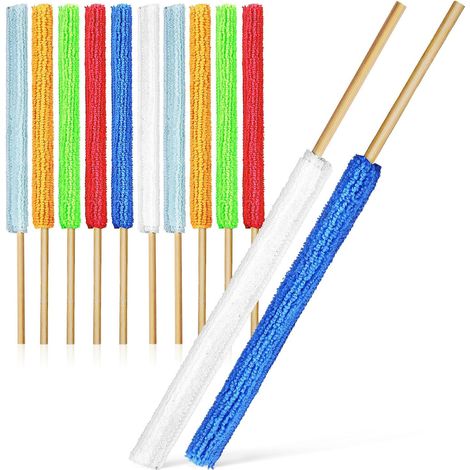 Lot de 12 Bâtonnets de Dépoussiérage en Fibre Douce pour Nettoyage des Recoins, Brosse de Nettoyage Confortable pour Climatiseur et Volets Persiennes, Usage Domestique (1/5)