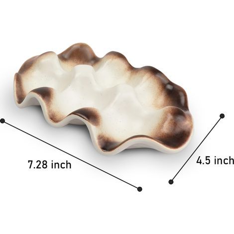 Keramik-Eierhalter für 6 Tassen, Ständer für ein halbes Dutzend Keramikeier, Kühlschrank-Thekenaufsteller, Küchendekoration (braun) (1/5)