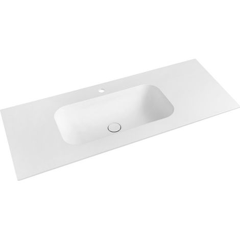 Lavabo TREOS 111,6x51,3 cm, Rockstone, blanc mat (1/5)