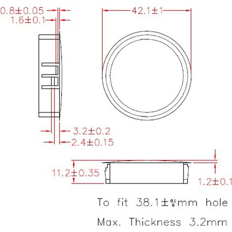 KSS Cache-trou Polyamide 6.6, noir, pour trou 38,1, Ø cache 42,1, 1 pièce
