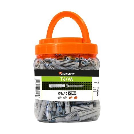 TASSELLO NYLON T6/VA VITE TSP PROMOPACK ELEMATIC - MM 8X40 CF=PZ 200- 1 confezioni